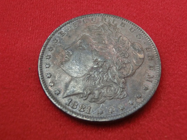 1881年 アメリカ  モルガン ダラー 銀貨 1ドル モルガン ヘッド  NO-1019