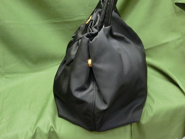 【美品】プラダ ハンドバッグ リボン ノワール(ブラック) ゴールド金具